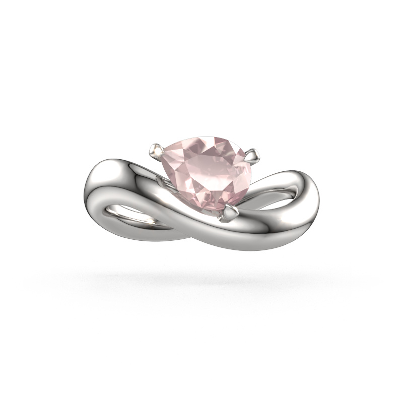 Bild von Verlobungsring Chloe PER 950 Platin Morganit Champagner 8x6 mm