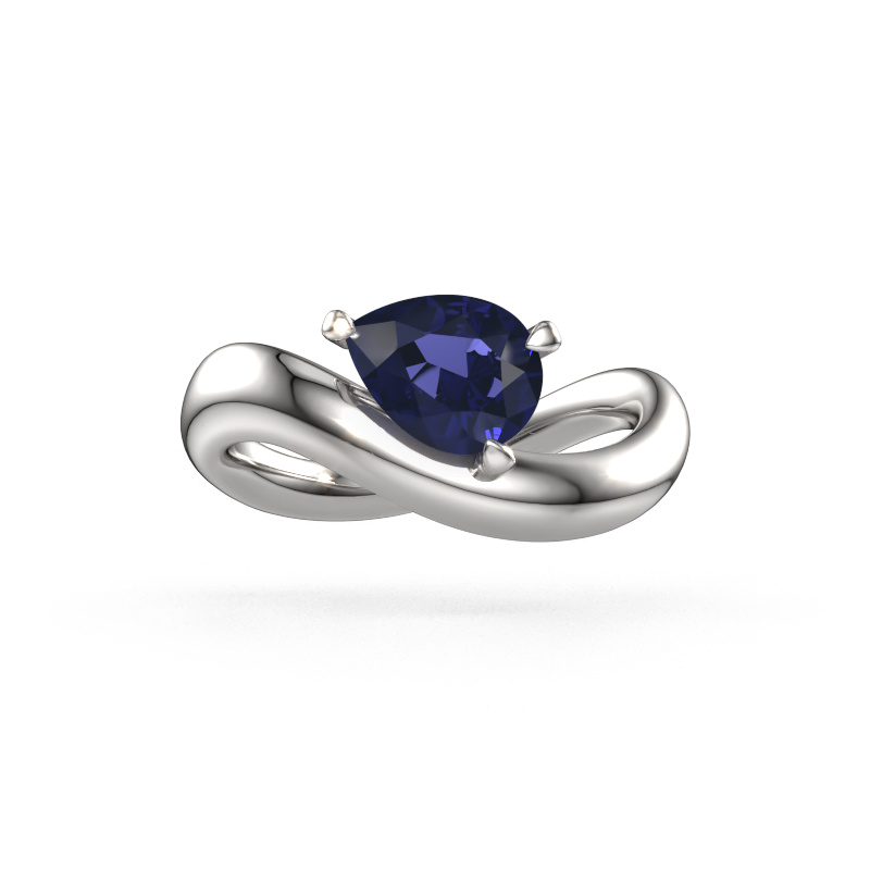 Image of Engagement ring Chloe PER 950 platinum Sapphire 8x6 mm