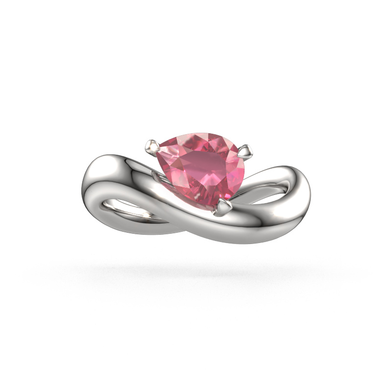 Bild von Verlobungsring Chloe PER 585 Weißgold Turmalin rosa 8x6 mm