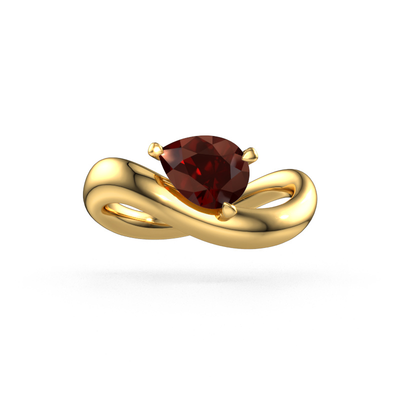 Image of Engagement ring Chloe PER 585 gold Garnet 8x6 mm