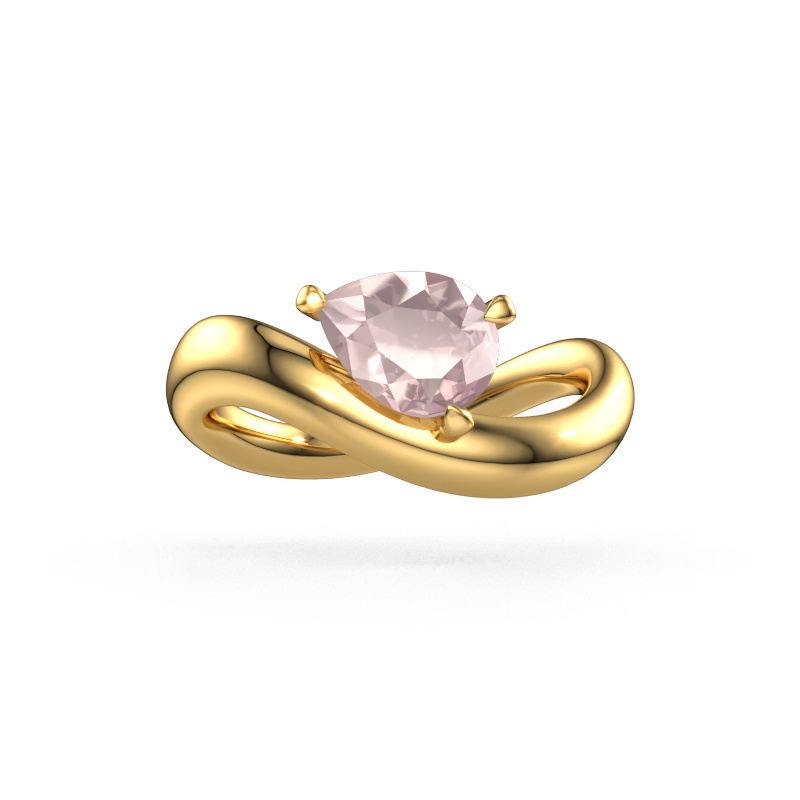 Image of Engagement ring Chloe PER 585 gold Morganite champagne 8x6 mm
