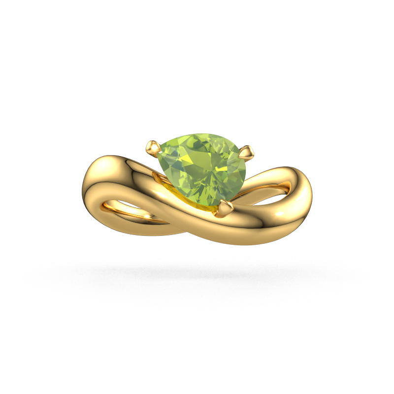 Image of Engagement ring Chloe PER 585 gold Peridot 8x6 mm