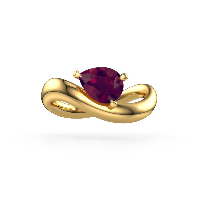 Image of Engagement ring Chloe PER 585 gold Rhodolite 8x6 mm