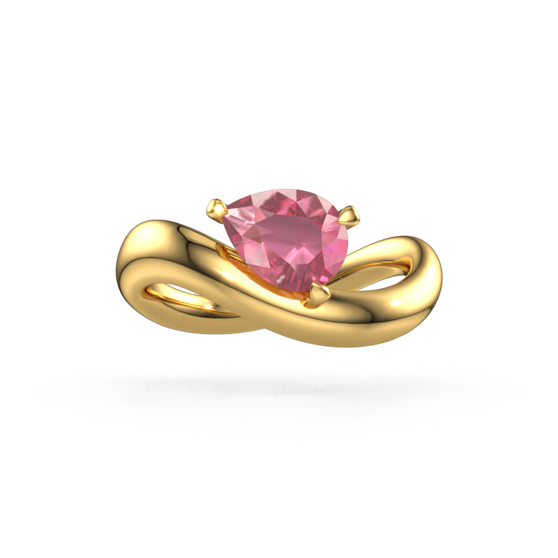 Image of Engagement ring Chloe PER 585 gold Tourmaline pink 8x6 mm