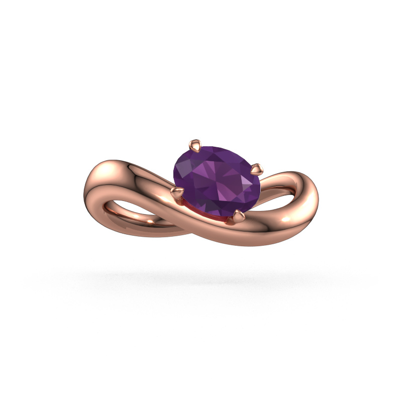 Image of Engagement ring Chloe OVL 585 rose gold Amethyst 7,5x5,5 mm
