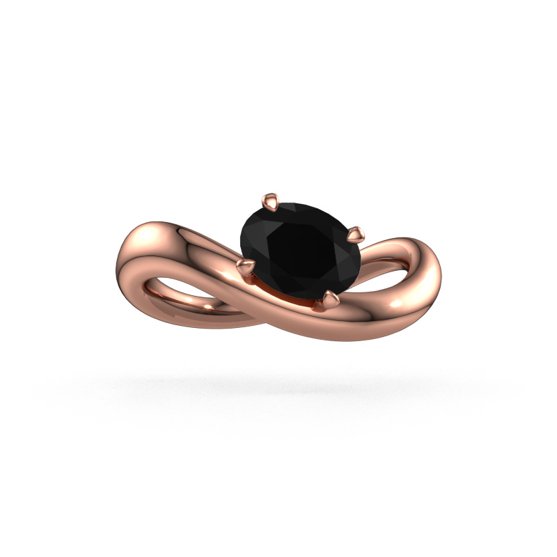 Bild von Verlobungsring Chloe OVL 585 Roségold Schwarz Diamant 1.10 crt