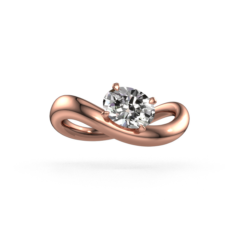 Image of Engagement ring Chloe OVL 585 rose gold Custom diamond 7,5x5,5 mm