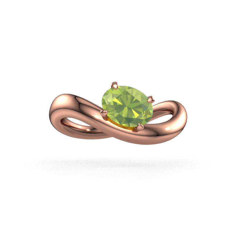 Image of Engagement ring Chloe OVL 585 rose gold Peridot 7,5x5,5 mm