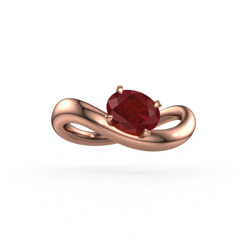 Bild von Verlobungsring Chloe OVL 585 Roségold Rubin 7,5x5,5 mm
