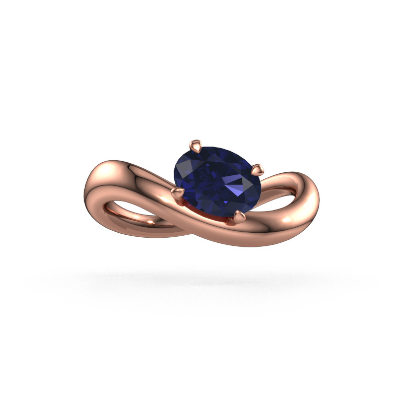 Image of Engagement ring Chloe OVL 585 rose gold Sapphire 7,5x5,5 mm
