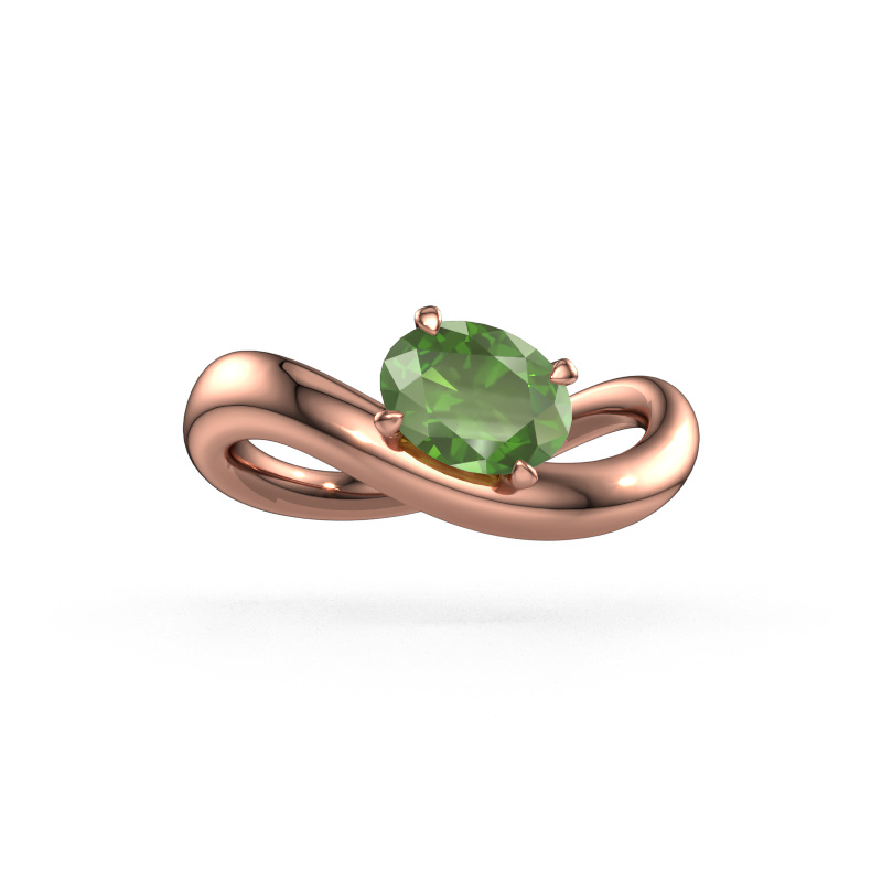 Bild von Verlobungsring Chloe OVL 585 Roségold Turmalin grün 7,5x5,5 mm