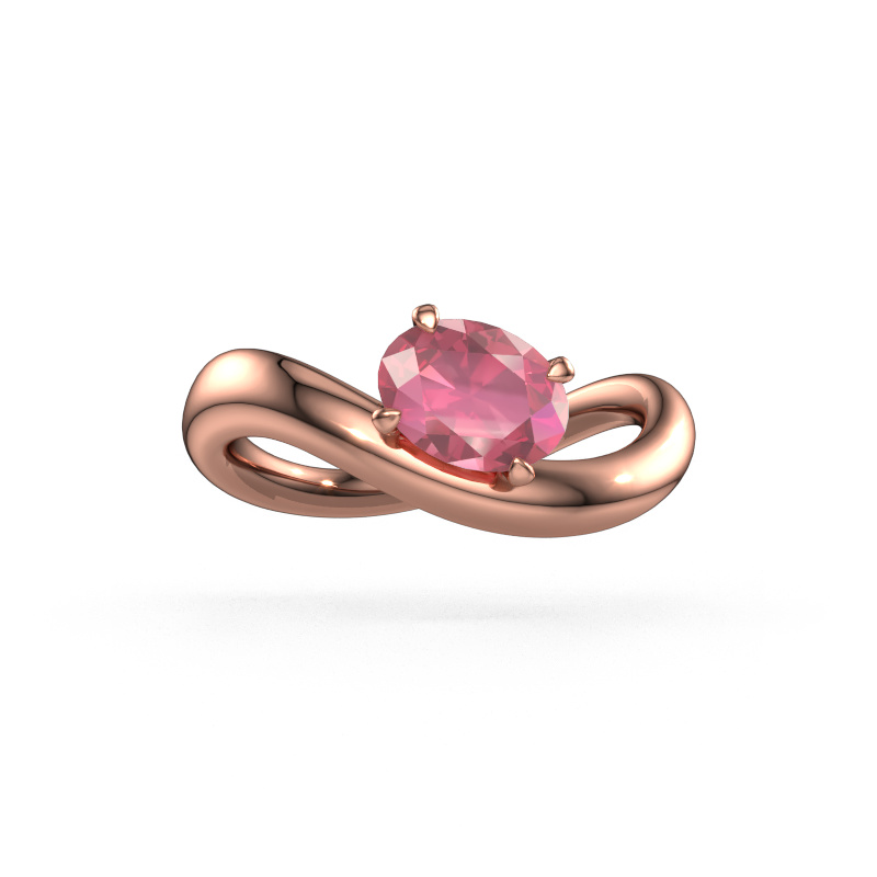 Image of Engagement ring Chloe OVL 585 rose gold Tourmaline pink 7,5x5,5 mm