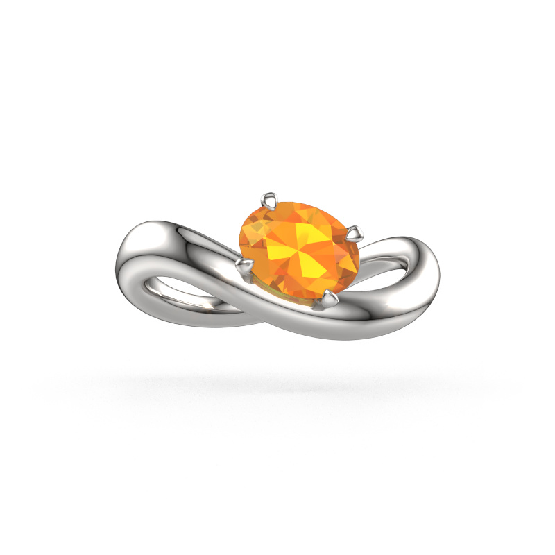 Image of Engagement ring Chloe OVL 950 platinum Citrin 7,5x5,5 mm