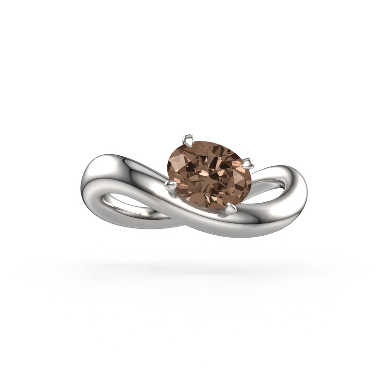Image of Engagement ring Chloe OVL 950 platinum Brown diamond 0.80 crt