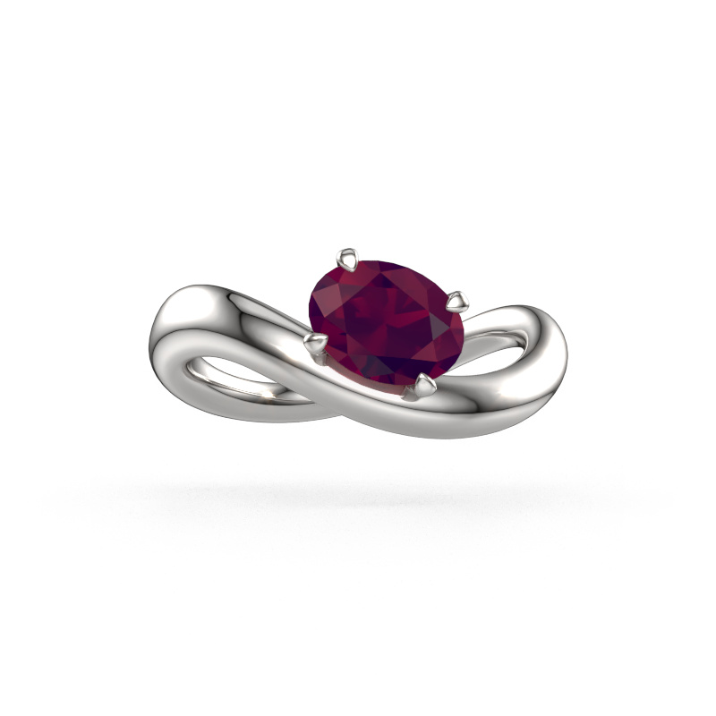 Image of Engagement ring Chloe OVL 950 platinum Rhodolite 7,5x5,5 mm