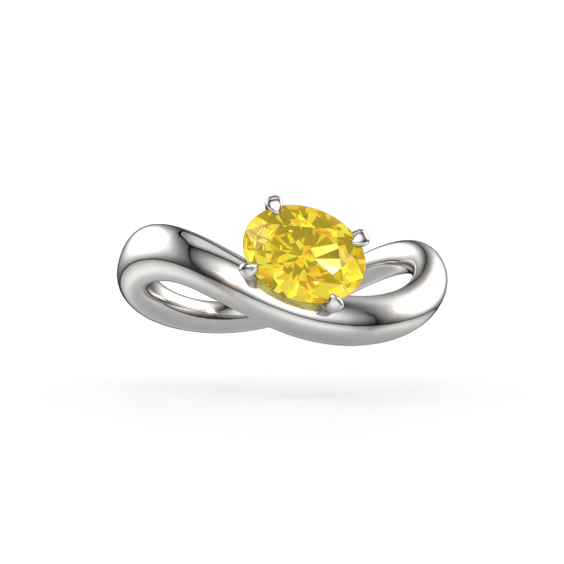 Bild von Verlobungsring Chloe OVL 585 Weißgold Gelb Saphir 7,5x5,5 mm