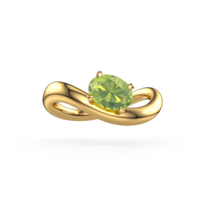 Image of Engagement ring Chloe OVL 585 gold Peridot 7,5x5,5 mm