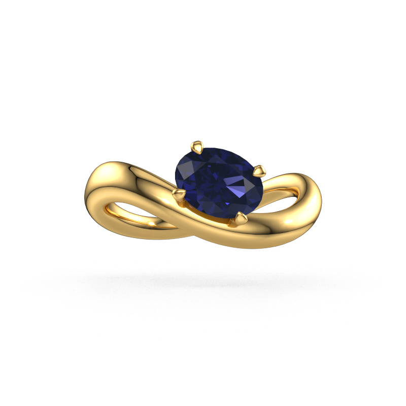 Image of Engagement ring Chloe OVL 585 gold Sapphire 7,5x5,5 mm