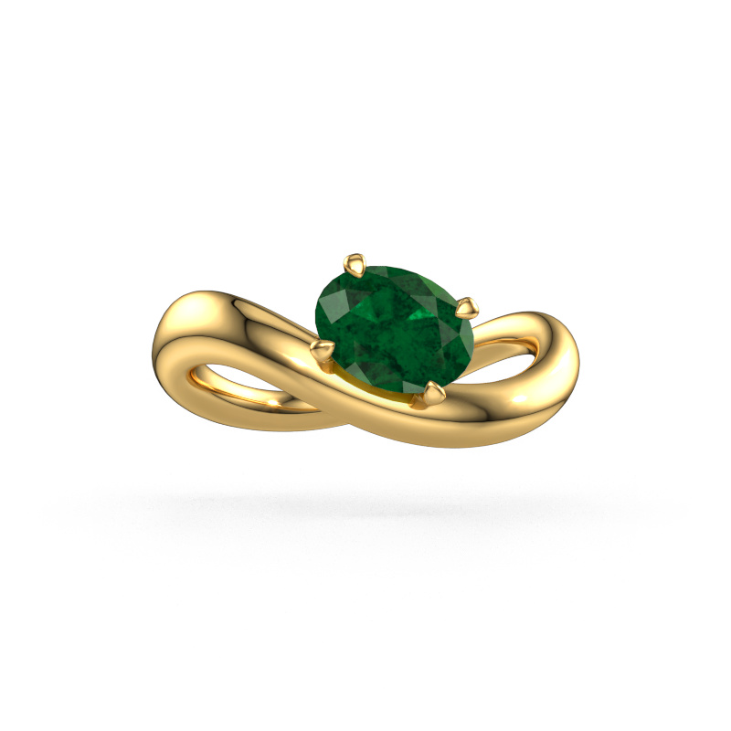 Image of Engagement ring Chloe OVL 585 gold Emerald 7,5x5,5 mm