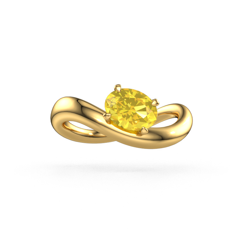 Bild von Verlobungsring Chloe OVL 585 Gold Gelb Saphir 7,5x5,5 mm