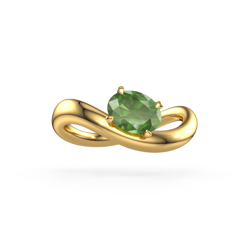 Image de Bague de fiançailles Chloe OVL 585 or jaune Vert tourmaline 7,5x5,5 mm