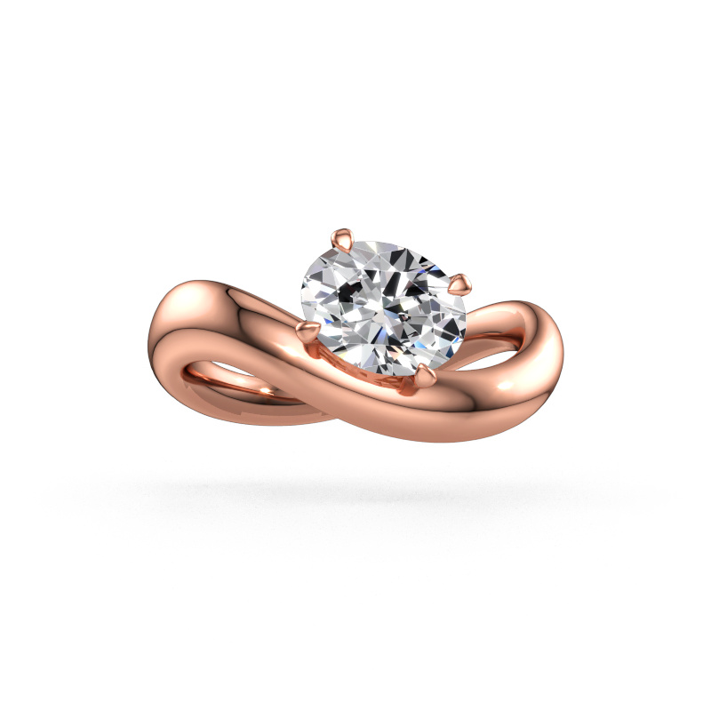 Bild av Förlovningsring Chloe OVL 585 roséguld Labbodlad diamant 1.10 crt