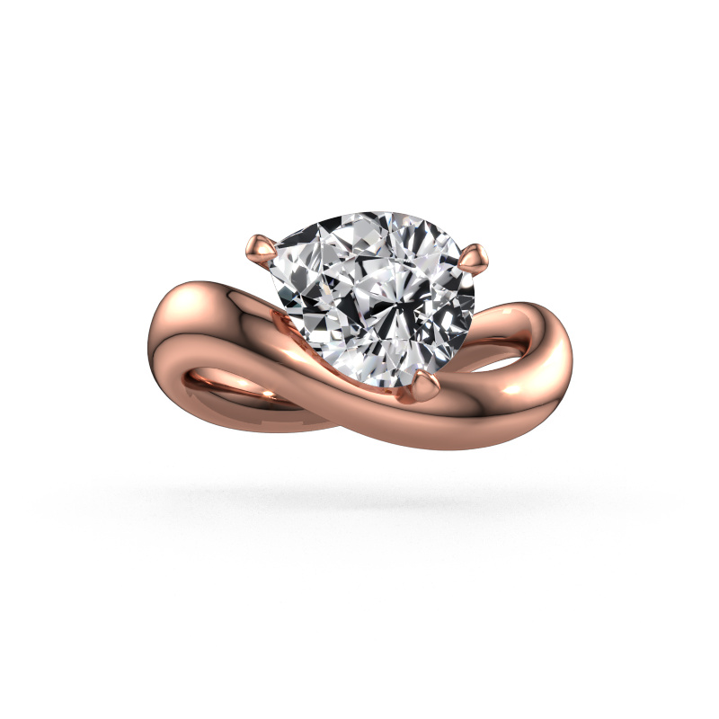 Image of Engagement ring Chloe PER 585 rose gold Lab grown diamond 2.10 crt