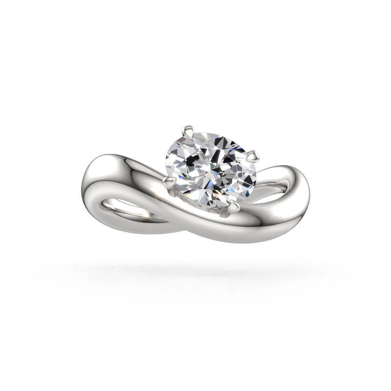Immagine di Anello di fidanzamento Chloe OVL 585 oro bianco Diamante lab grown 1.10 crt
