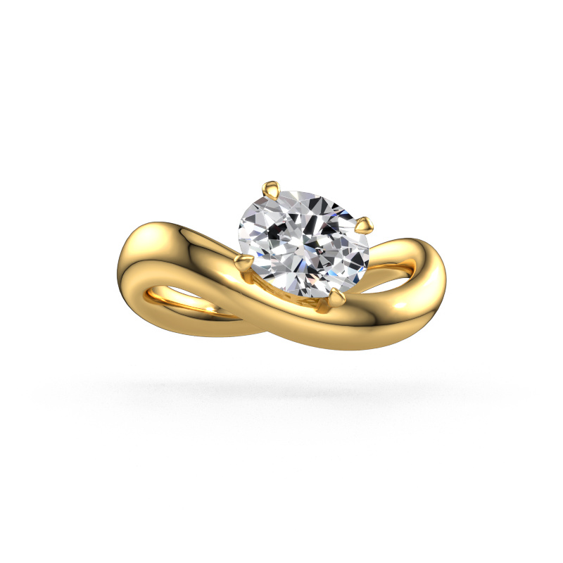 Image de Bague de fiançailles Chloe OVL 585 or jaune Diamant synthétique 1.10 crt