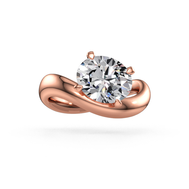 Immagine di Anello di fidanzamento Chloe OVL 585 oro rosa Diamante lab grown 2.70 crt