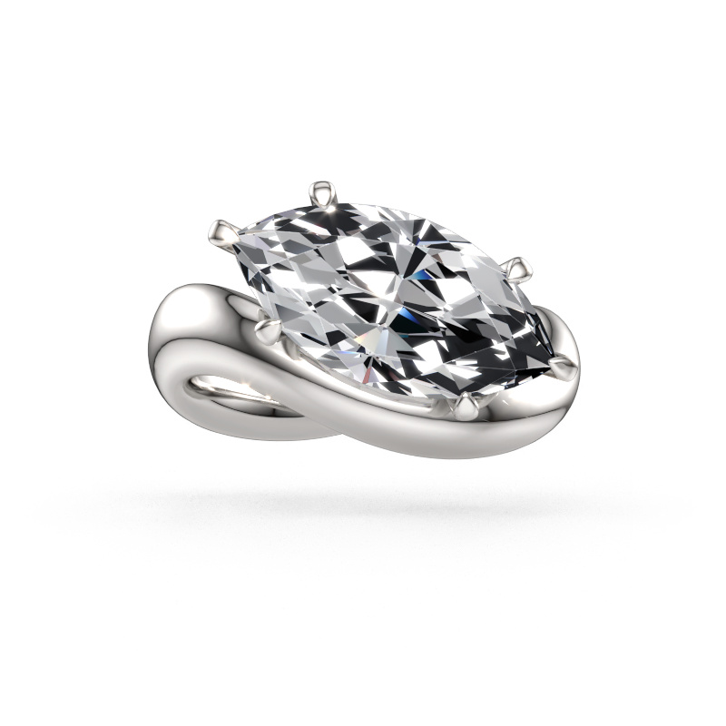 Immagine di Anello di fidanzamento Chloe MRQ 950 platino Diamante lab grown 3.86 crt