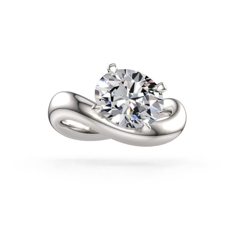 Bild av Förlovningsring Chloe OVL 585 vitt guld Labbodlad diamant 2.70 crt