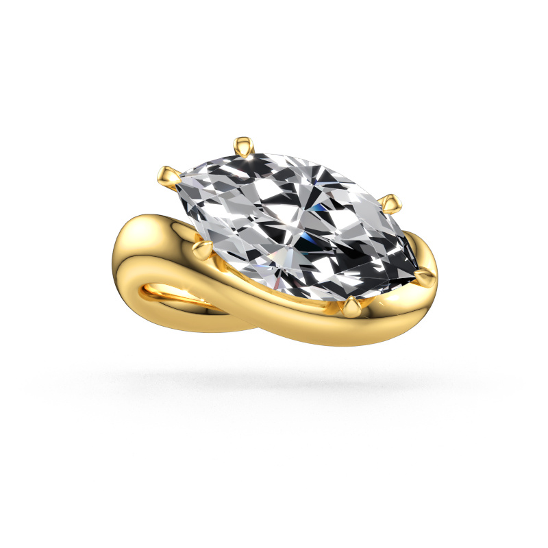 Immagine di Anello di fidanzamento Chloe MRQ 585 oro Diamante lab grown 3.86 crt