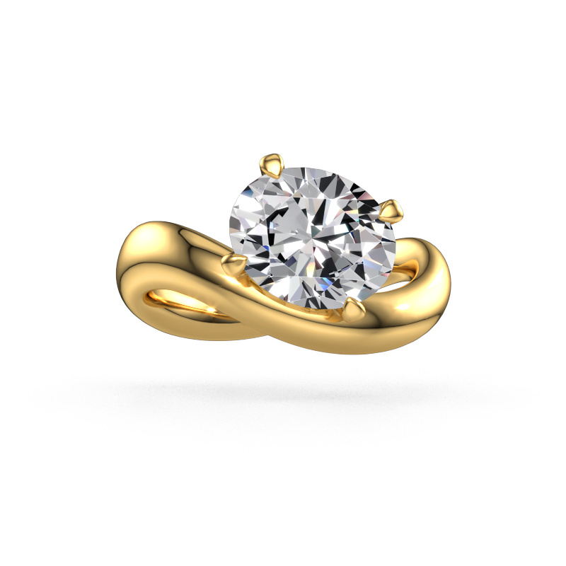 Image of Engagement ring Chloe OVL 585 gold Lab grown diamond 2.70 crt