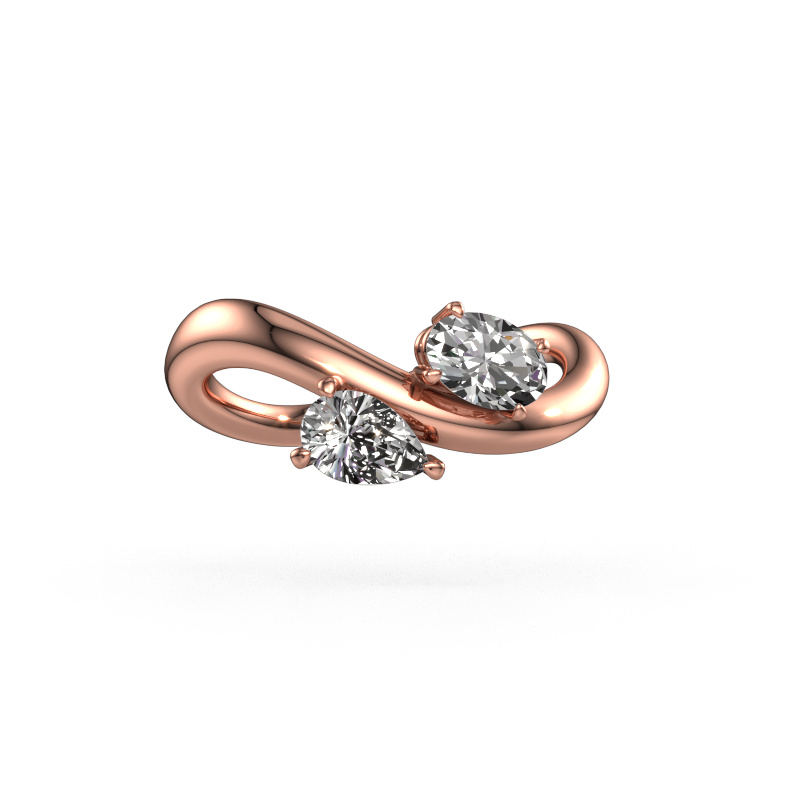 Image of Engagement ring Chloe OVL-PER 585 rose gold Diamond 0.85 crt