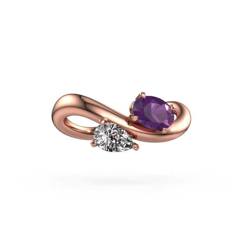 Bild von Verlobungsring Chloe OVL-PER 585 Roségold Amethyst 6.5x4.5 mm