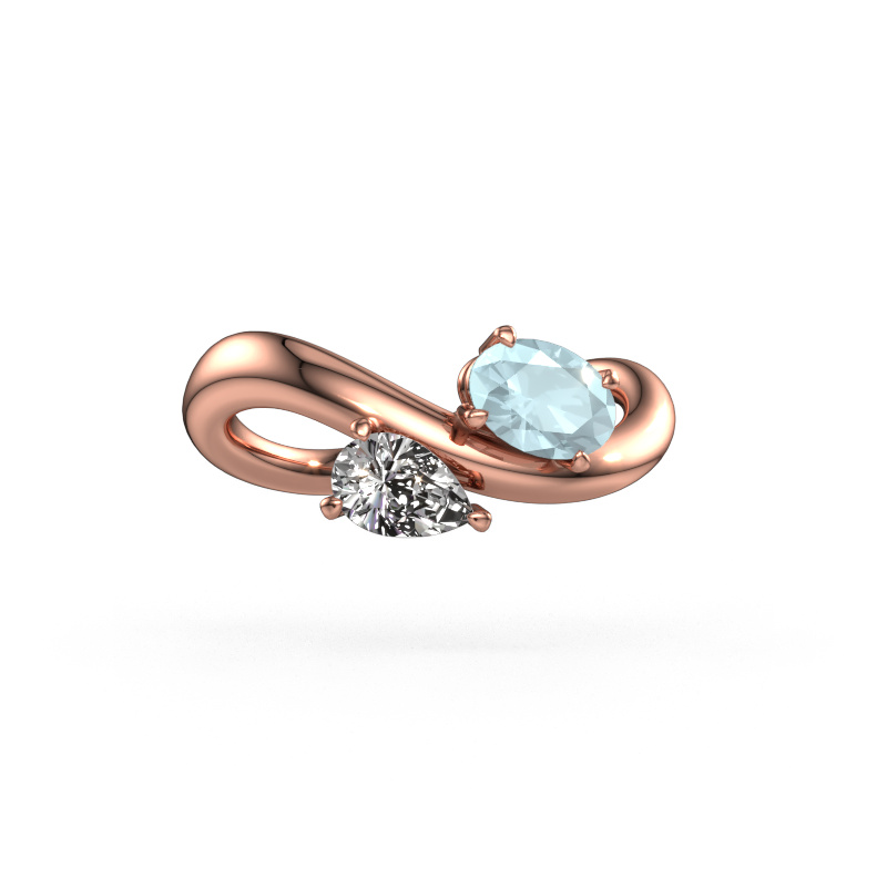 Bild von Verlobungsring Chloe OVL-PER 585 Roségold Aquamarin 6.5x4.5 mm