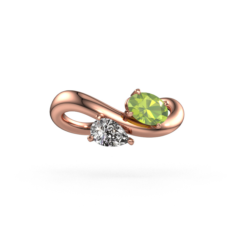 Bild von Verlobungsring Chloe OVL-PER 585 Roségold Peridot 6.5x4.5 mm