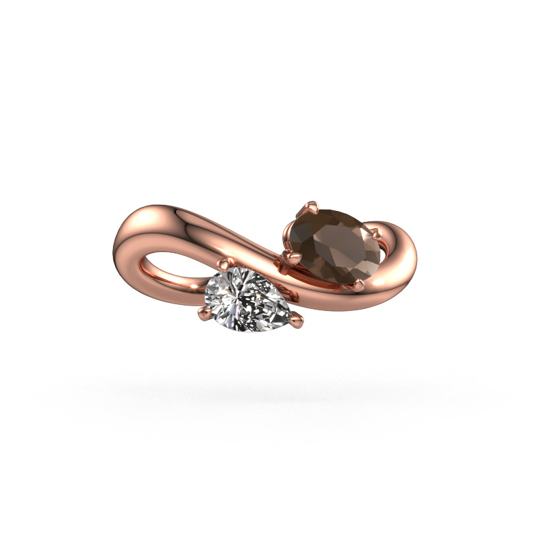 Bild von Verlobungsring Chloe OVL-PER 585 Roségold Rauchquarz 6.5x4.5 mm