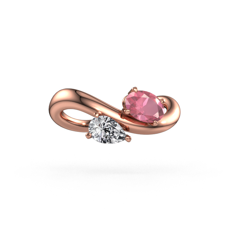 Bild von Verlobungsring Chloe OVL-PER 585 Roségold Turmalin rosa 6.5x4.5 mm
