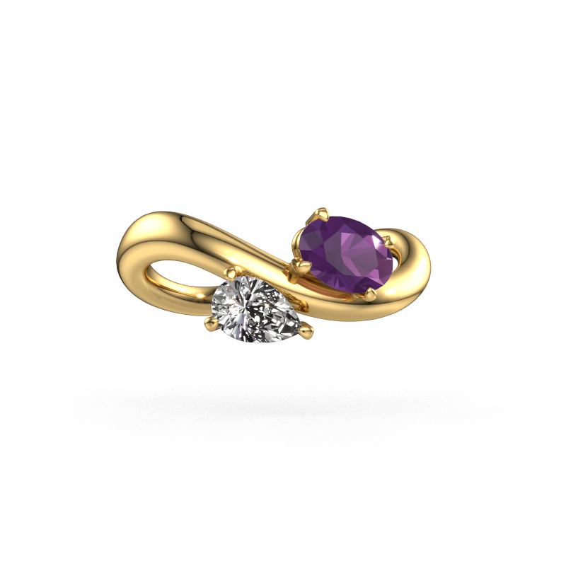 Bild von Verlobungsring Chloe OVL-PER 585 Gold Amethyst 6.5x4.5 mm