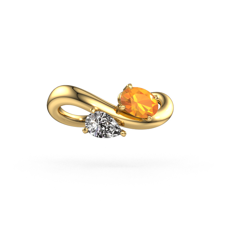 Image de Bague de fiançailles Chloe OVL-PER 585 or jaune Citrine 6.5x4.5 mm