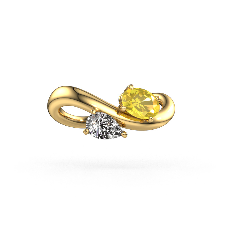 Bild von Verlobungsring Chloe OVL-PER 585 Gold Gelb Saphir 6.5x4.5 mm