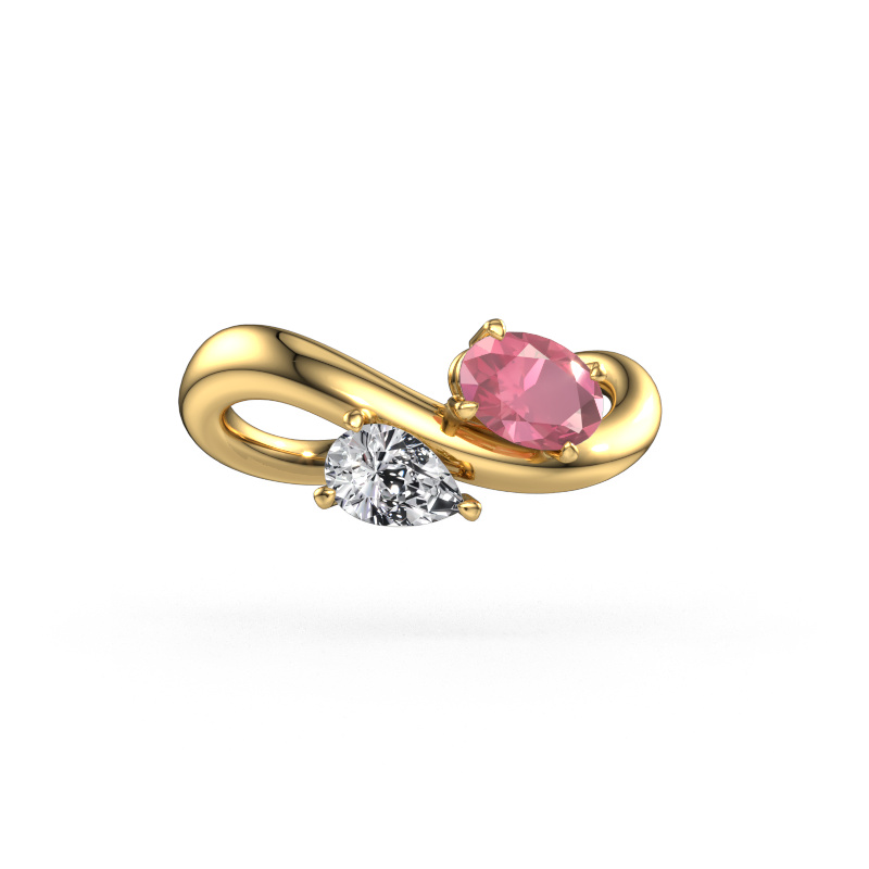 Image of Engagement ring Chloe OVL-PER 585 gold Tourmaline pink 6.5x4.5 mm
