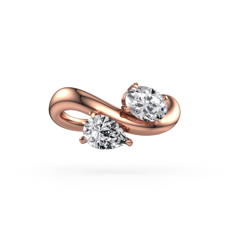 Image de Bague de fiançailles Chloe OVL-PER 585 or rose Diamant 1.35 crt