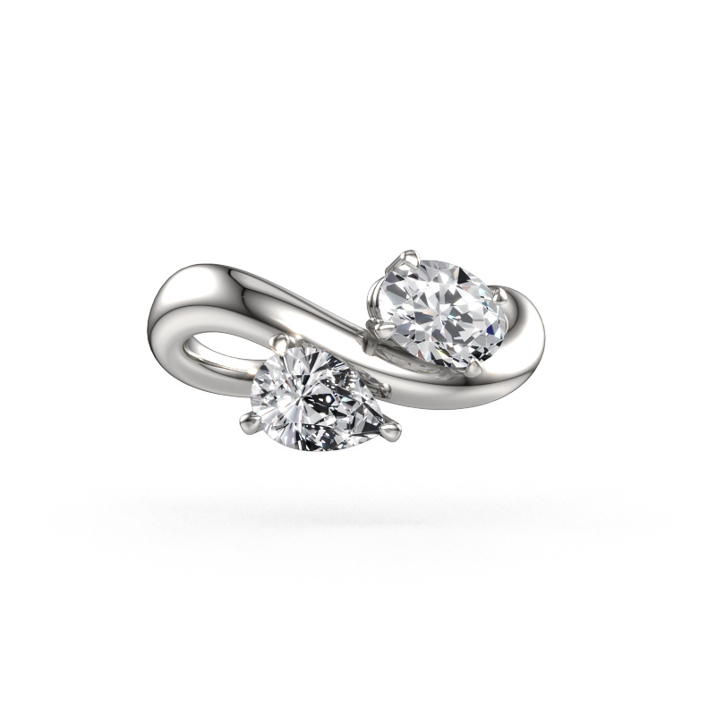 Afbeelding van Verlovingsring Chloe OVL-PER 585 witgoud Diamant 1.35 crt
