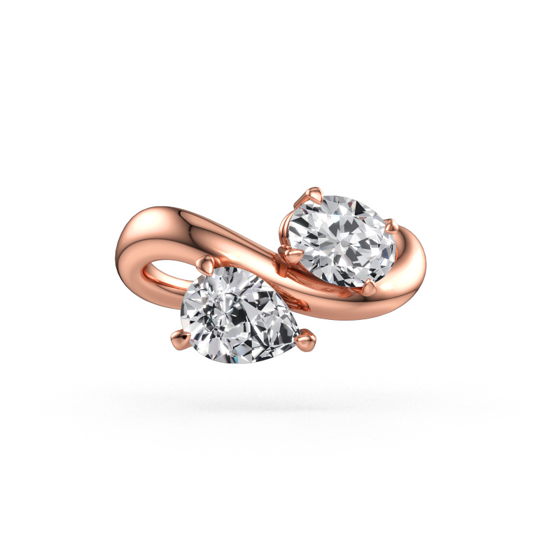 Bild av Förlovningsring Chloe OVL-PER 585 roséguld Diamant 1.80 crt