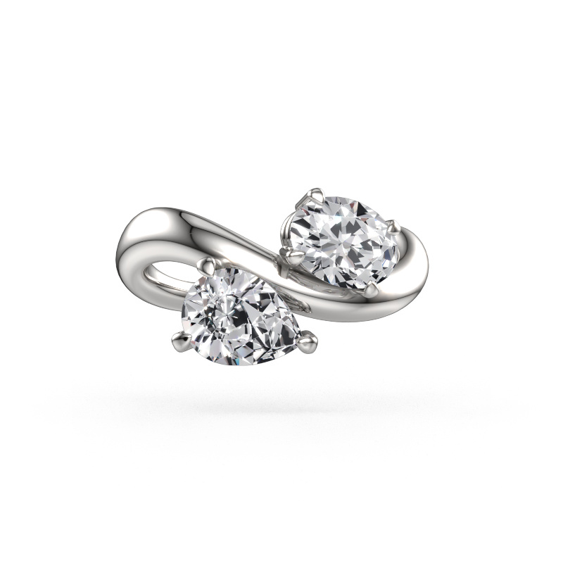 Bild von Verlobungsring Chloe OVL-PER 585 Weißgold Diamant 1.80 crt