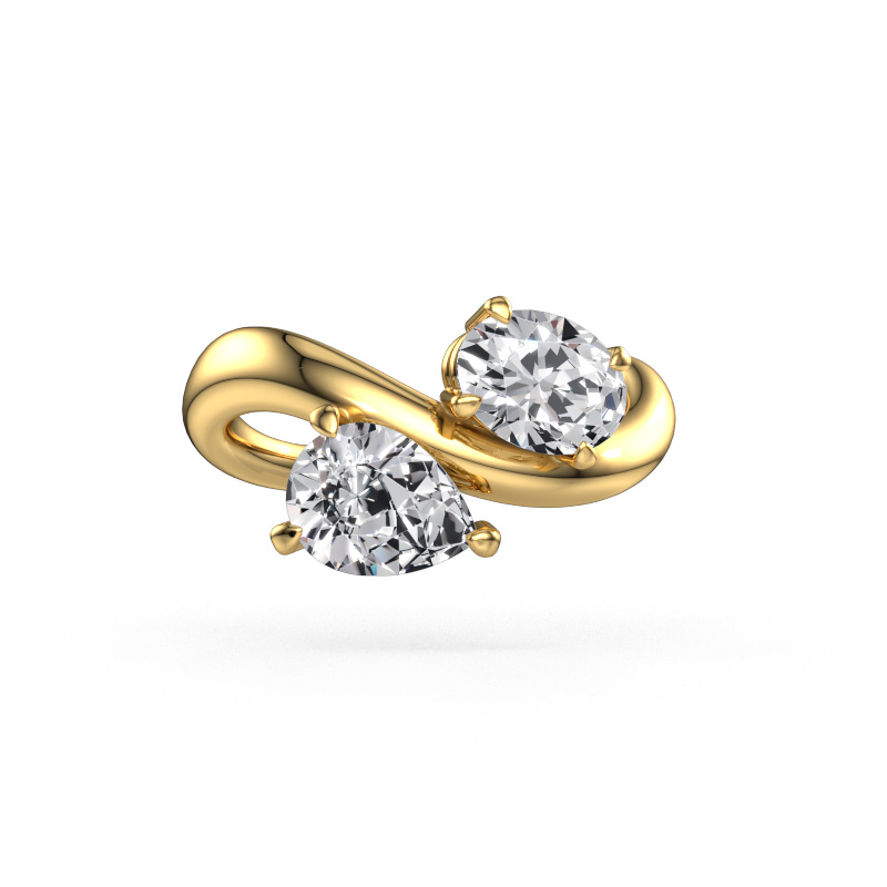 Image of Engagement ring Chloe OVL-PER 585 gold Lab grown diamond 1.80 crt