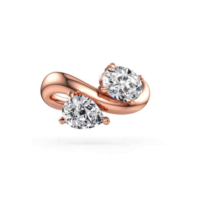 Bild av Förlovningsring Chloe OVL-PER 585 roséguld Diamant 2.10 crt